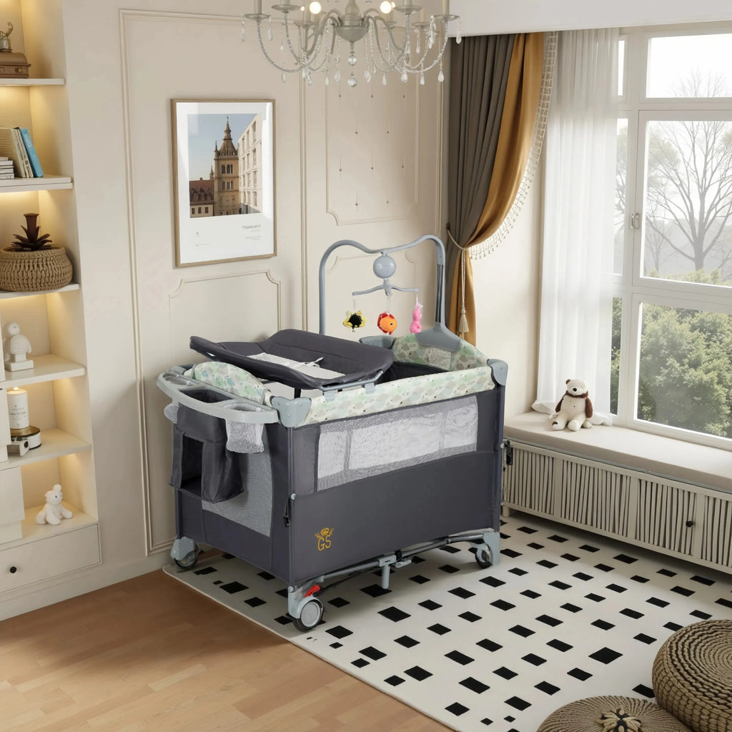 Pack n Play, Lockable Wheels, Foldable Infant to Toddler