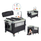 Pack n Play, Lockable Wheels, Foldable Infant to Toddler