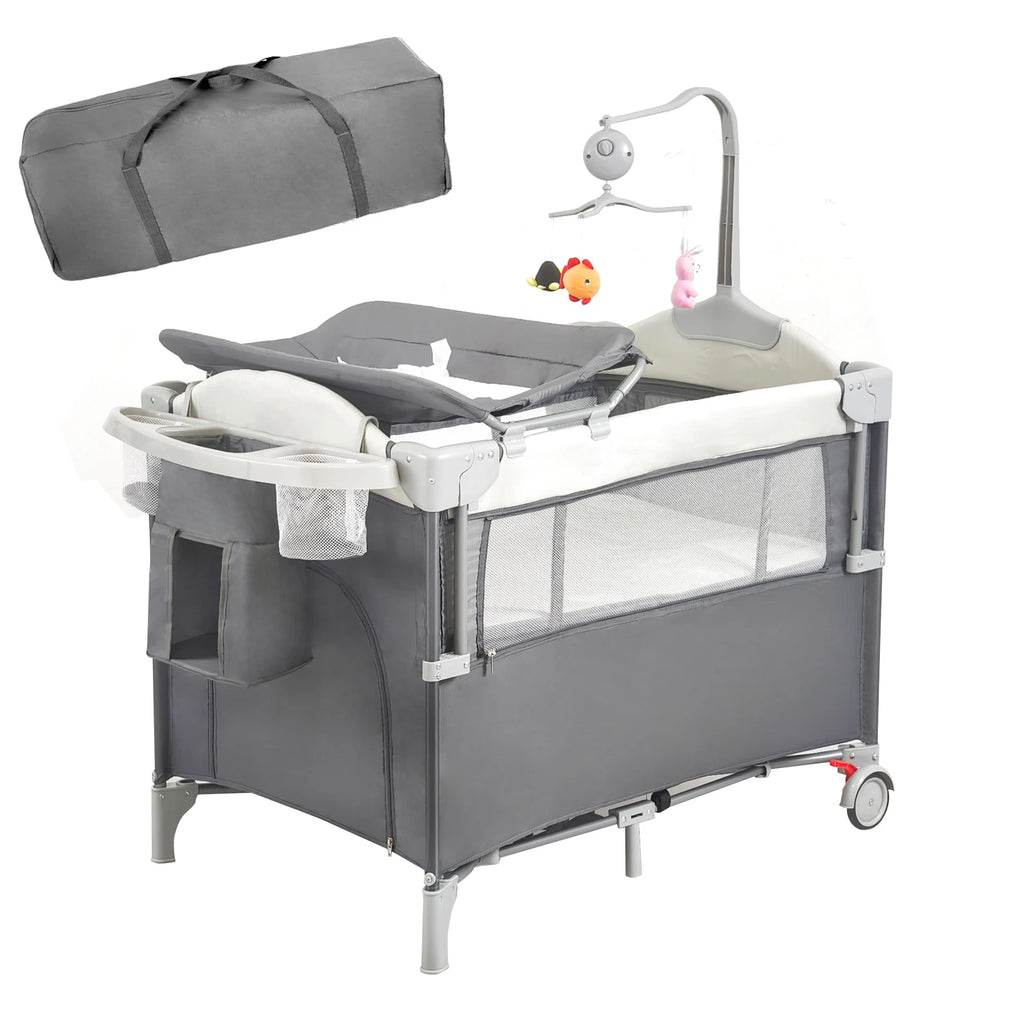 Pack n Play, Lockable Wheels, Foldable Infant to Toddler