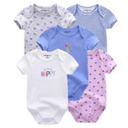 5 Piece Unisex Bodysuits 100% Cotton