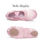 Women/Girls' Ballet Shoes Elastic Satin Flat Split Soft Sole