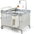 Portable Play Yard, Bassinet, Changing Table, and Music