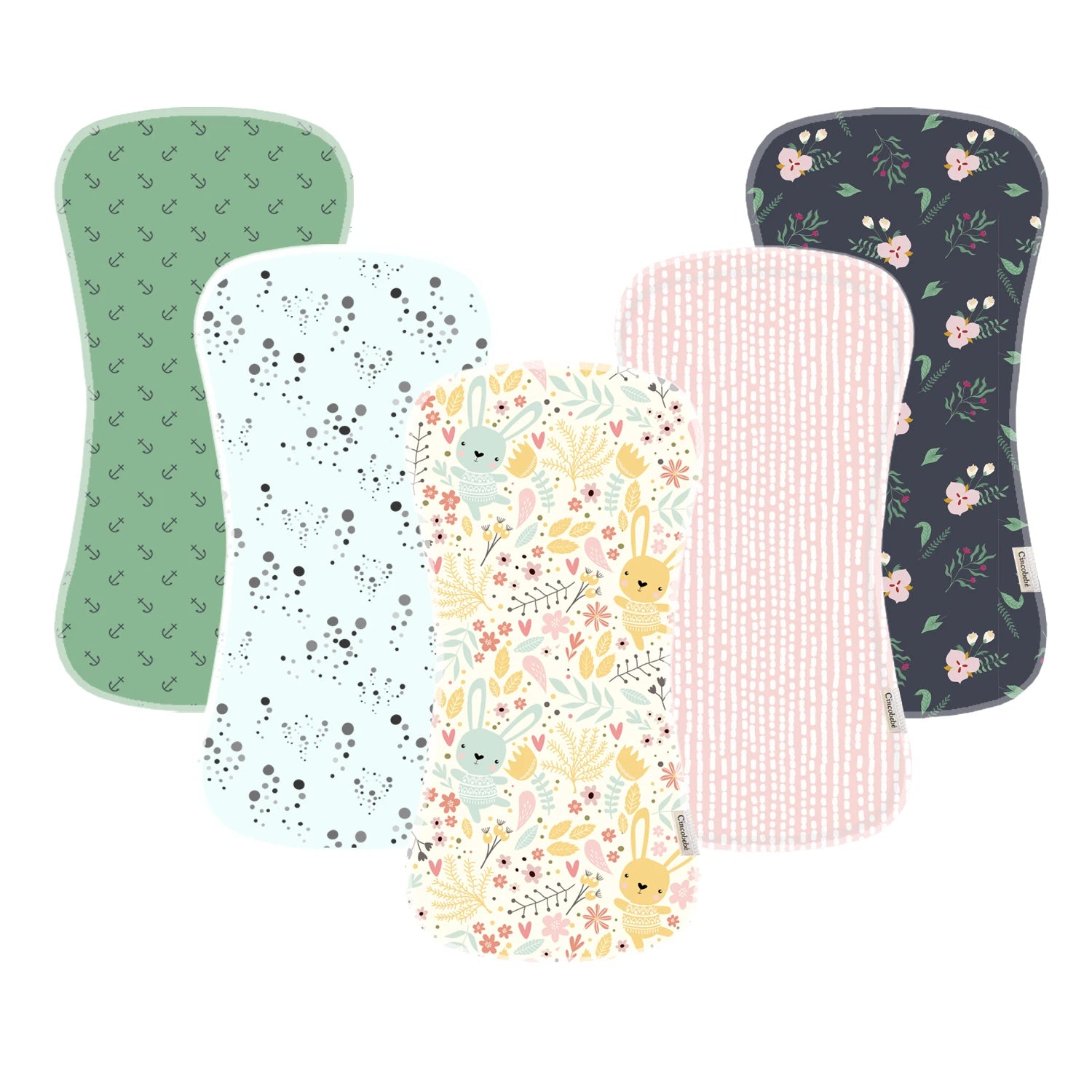 10-pack of soft and breathable baby burp towels
