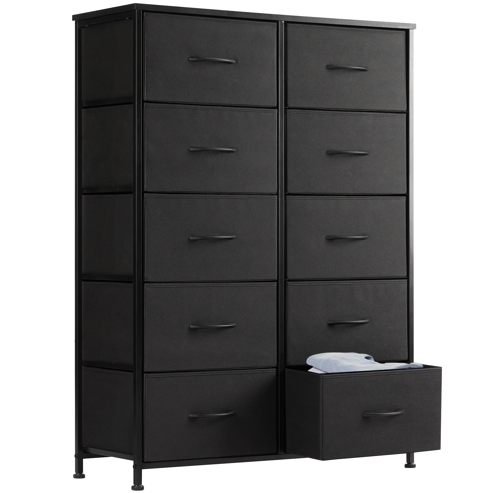 Bedside Table Fabric Drawers  Steel Frame