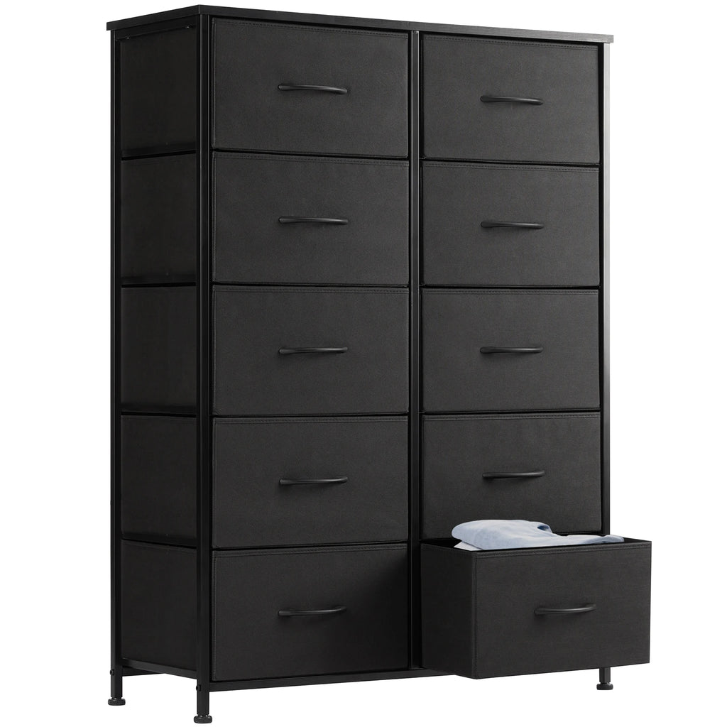 Bedside Table Fabric Drawers Steel Frame