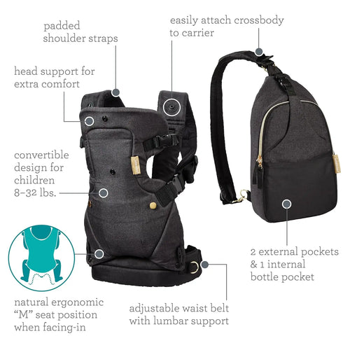 4-in-1 Convertible Baby Carrier & Crossbody Bag