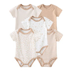 5 Piece Unisex Bodysuits 100% Cotton