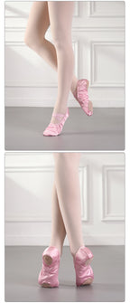 Women/Girls' Ballet Shoes Elastic Satin Flat Split Soft Sole