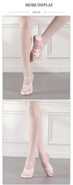Women/Girls' Ballet Shoes Elastic Satin Flat Split Soft Sole