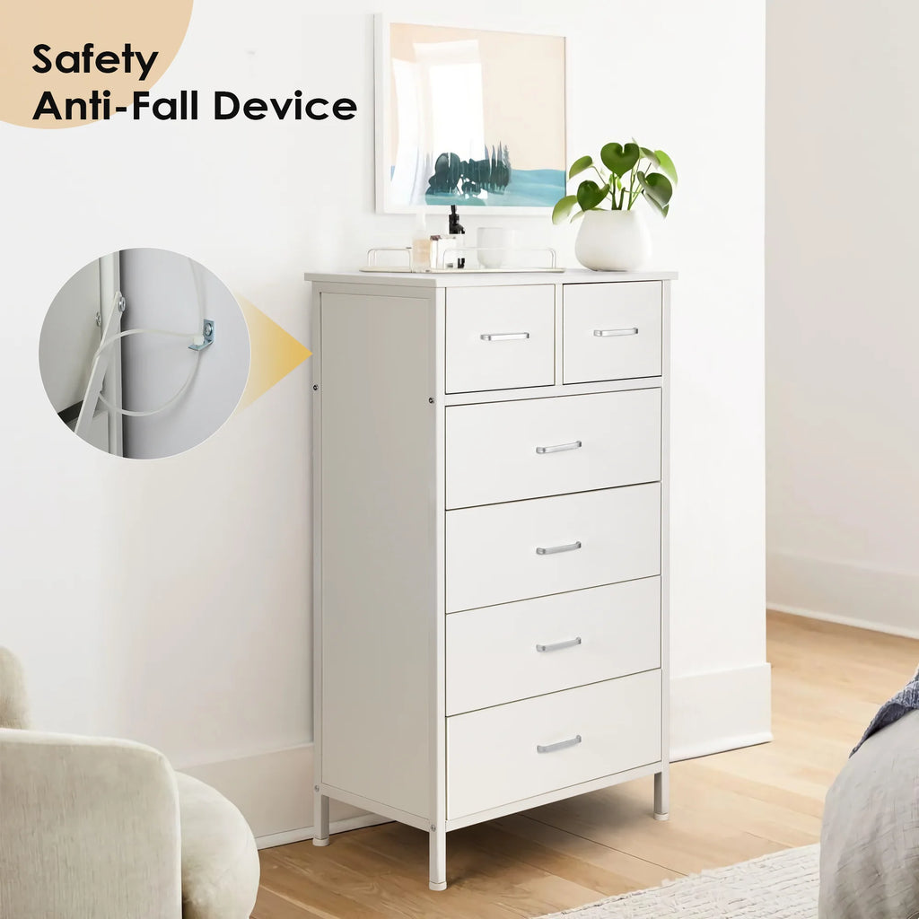 Chest of 6 Drawers, Drawer Dresser White