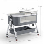High Carbon Steel Aluminium Alloy Foldable Baby Crib