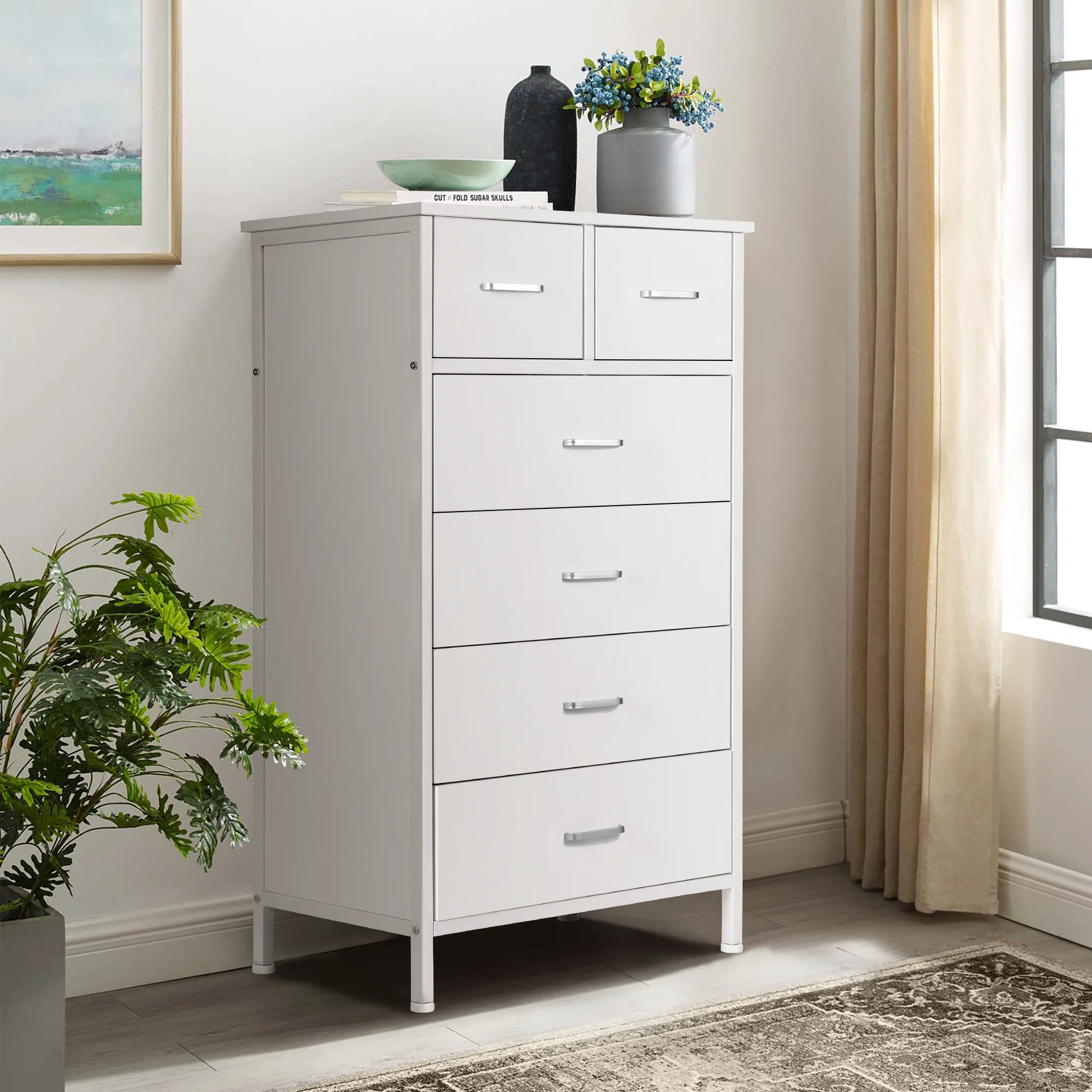 Chest of 6 Drawers, Drawer Dresser White