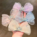 4pcs Children's Bows with Crowns on Clips Headwear
