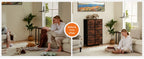 Bedside Table Fabric Drawers  Steel Frame