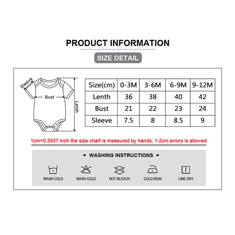 5 Piece Unisex Bodysuits 100% Cotton