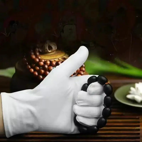 1 Pairs New Full Finger Men Women Etiquette White Cotton Gloves Waiters/Drivers/Jewelry/Workers Mittens Sweat Absorption 2030