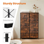 Bedside Table Fabric Drawers Steel Frame