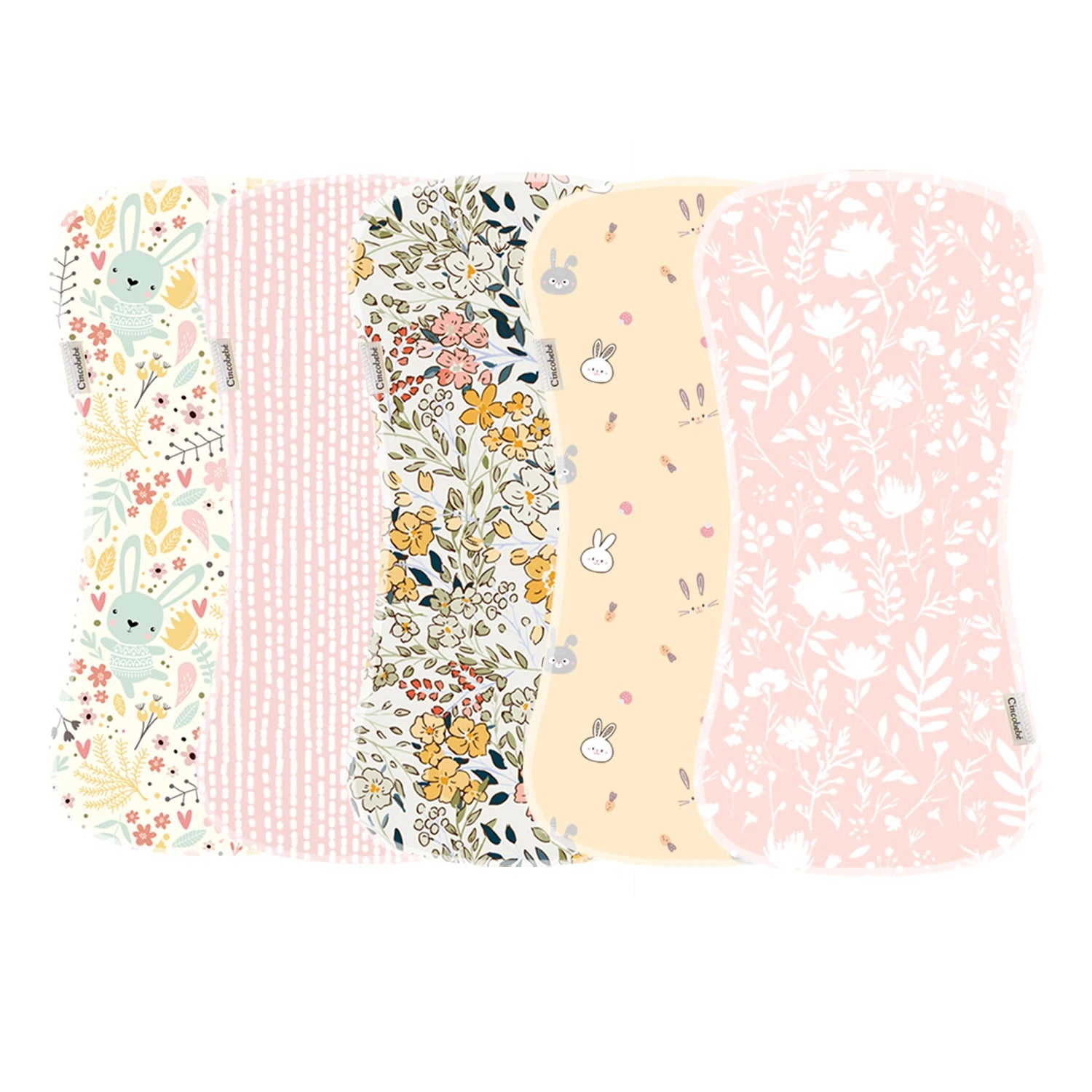 10-pack of soft and breathable baby burp towels