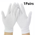 1 Pairs New Full Finger Men Women Etiquette White Cotton Gloves Waiters/Drivers/Jewelry/Workers Mittens Sweat Absorption 2030