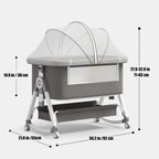 Foldable Baby Bassinet Portable Crib with Wheels