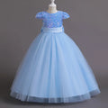 Girls Bridesmaid Dress with Lace Bodice