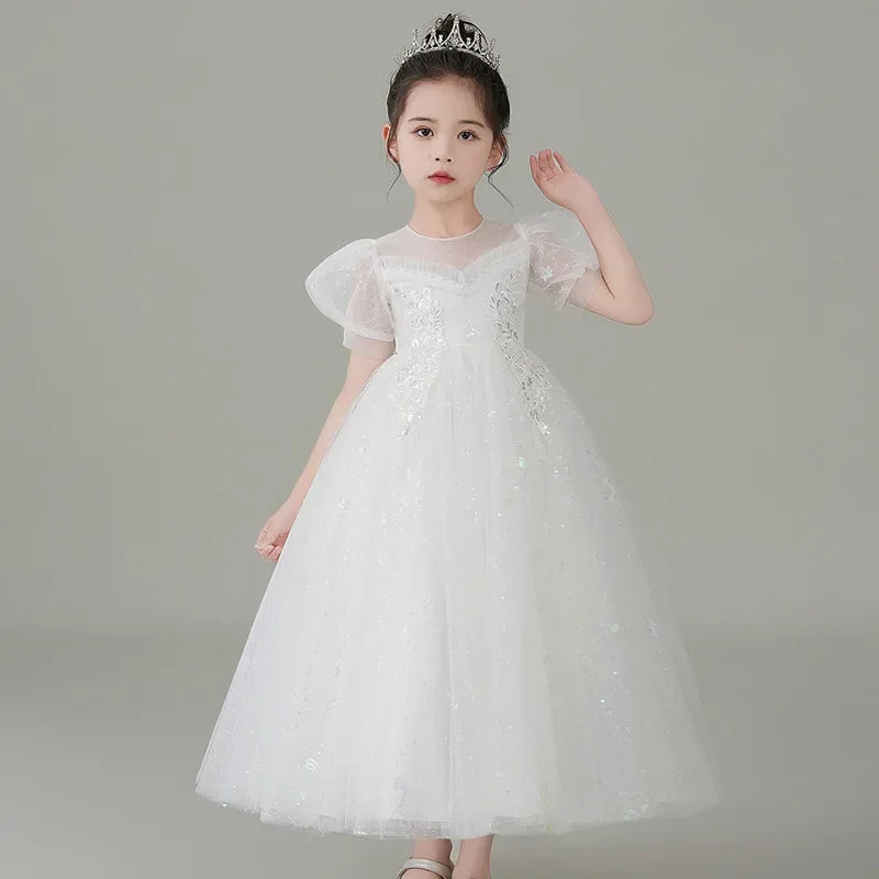 Evening Short Sleeve Lace Dress