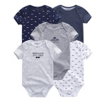 5 Piece Unisex Bodysuits 100% Cotton