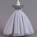 Girls Bridesmaid Dress with Lace Bodice