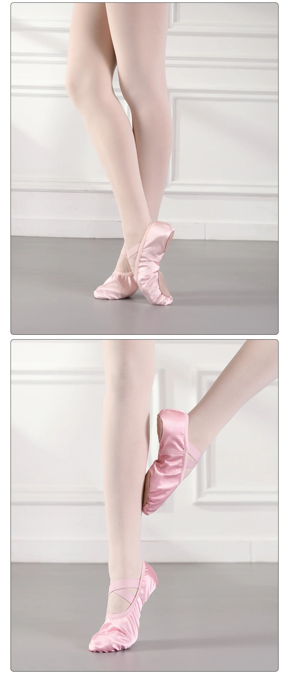 Women/Girls' Ballet Shoes Elastic Satin Flat Split Soft Sole