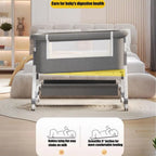 Foldable Baby Bassinet Portable Crib with Wheels