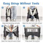 Pack n Play, Lockable Wheels, Foldable Infant to Toddler