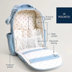 Beautiful Blue Diaper/Backpack Large Diaper Bag