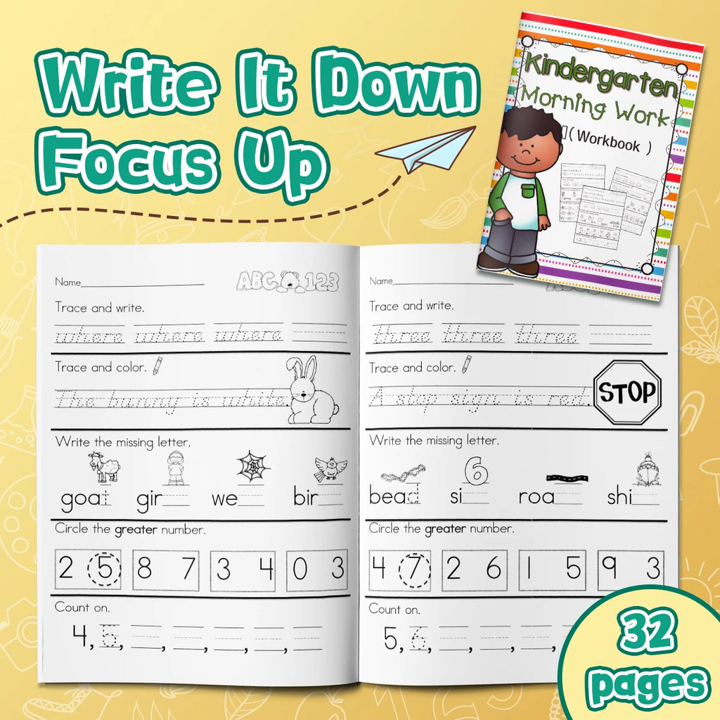 Workbook for Kindergarten, Preschool & Grade 1 Educational Activities