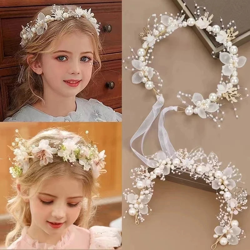 Pearl Flower Wreath Hair Accessory