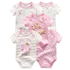 5 Piece Unisex Bodysuits 100% Cotton