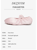 Women/Girls' Ballet Shoes Elastic Satin Flat Split Soft Sole