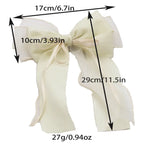 Girls/Woman Elegant White Ribbon Bow Hair Clip with Pearls