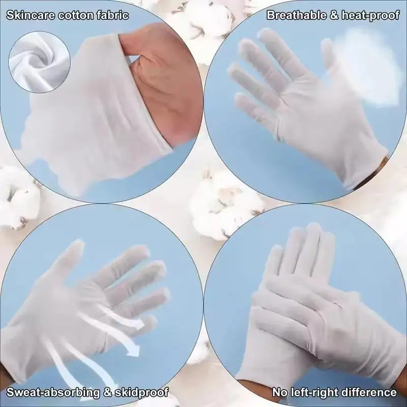 1 Pair New Full Finger Boy/Girl Etiquette White Cotton Gloves