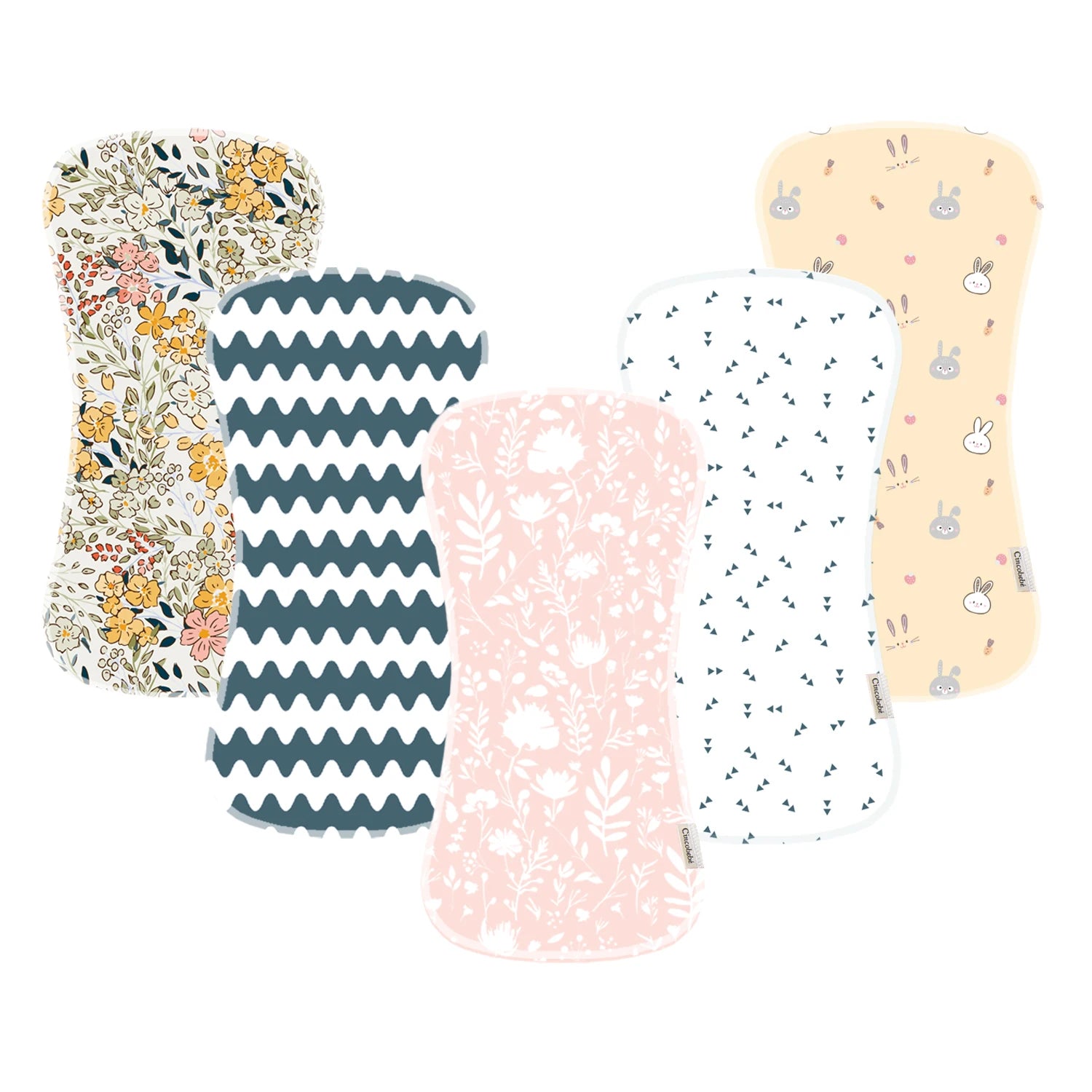 10-pack of soft and breathable baby burp towels