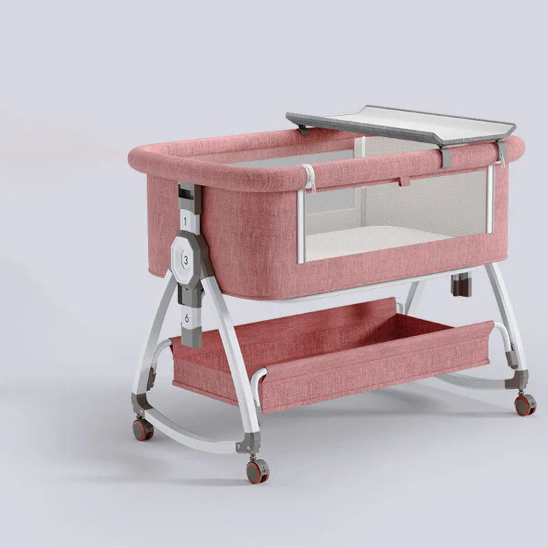 High Carbon Steel Aluminium Alloy Foldable Baby Crib