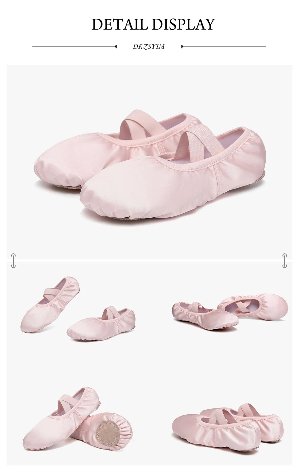 Women/Girls' Ballet Shoes Elastic Satin Flat Split Soft Sole