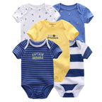 5 Piece Unisex Bodysuits 100% Cotton