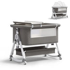 Foldable Baby Bassinet Portable Crib with Wheels