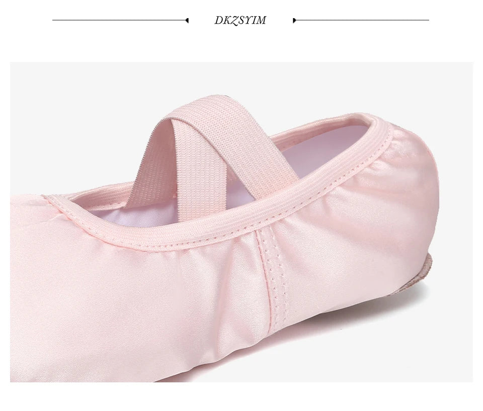 Women/Girls' Ballet Shoes Elastic Satin Flat Split Soft Sole