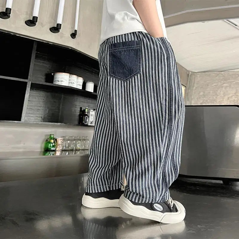 Spring and Summer Elastic Waist Pants