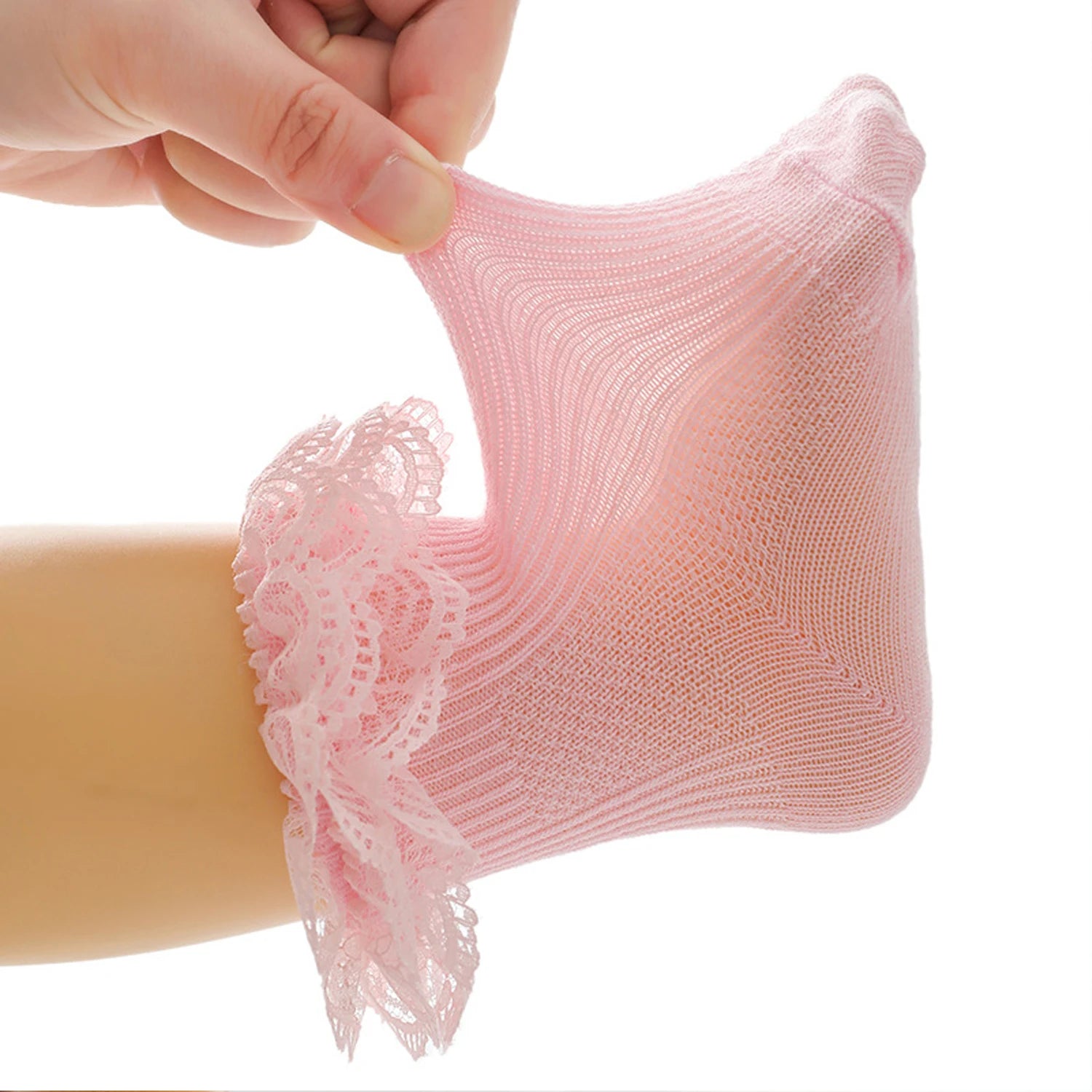 5 pairs of double layered socks for baby girls
