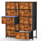 Bedside Table Fabric Drawers Steel Frame
