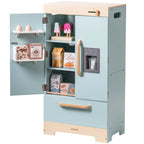 Toy Kitchen Refrigerator with Ice Dispenser for Ages 3+Blue