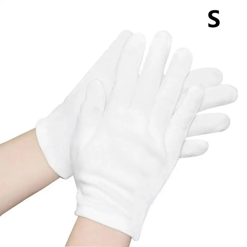 1 Pairs New Full Finger Men Women Etiquette White Cotton Gloves Waiters/Drivers/Jewelry/Workers Mittens Sweat Absorption 2030