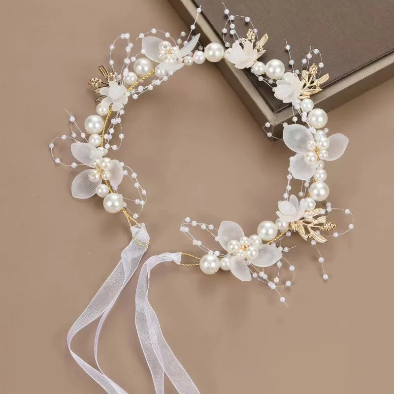 Pearl Flower Wreath Hair Accessory